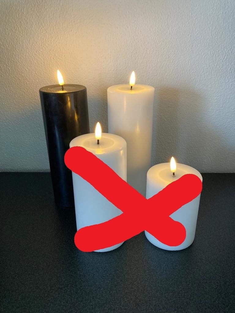 DeLuxe Homeart Flame Led kaars Ø7,5 cm wit of zwart Nieuw, Overige materialen, Nieuw, Ophalen of Verzenden, 20 cm