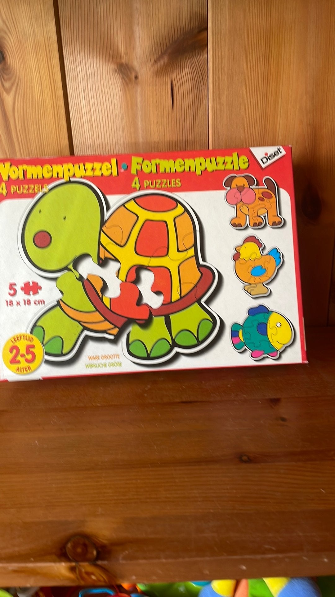 Vormen puzzle 2 -5 jaar 4 x5 stukjes, Ophalen, 10 tot 50 stukjes, Gebruikt