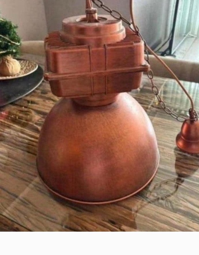 Grote metalen industriële hanglamp ZGAN, Ophalen, Zo goed als nieuw, Metaal, E27 (groot)