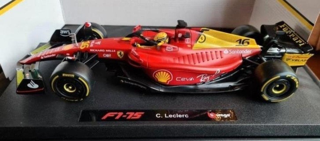Aanbieding Bburago Ferrari F1-75 Leclerc Monza 75th ANNIVERS, Ophalen of Verzenden, Nieuw, Auto, Overige merken