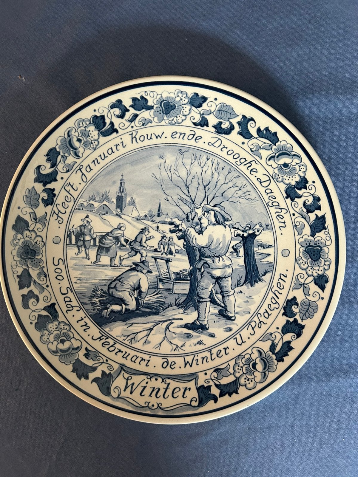 Complete set Royal Goedewaagen Blauw Delft – 4 jaargetijden, Antiek en Kunst, Antiek | Wandborden en Tegels, Verzenden