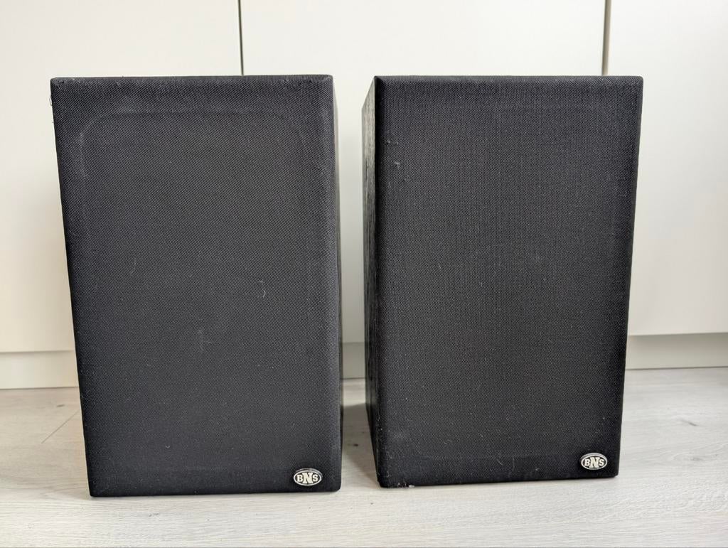 BNS E12S Speakers zwart, Audio, Tv en Foto, Luidsprekers, Gebruikt, Front, Rear of Stereo speakers, 60 tot 120 watt, Overige merken
