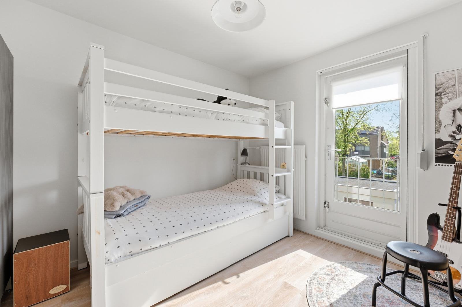 Wit houten stapelbed, Ophalen, Gebruikt, 180 cm of meer, 100 cm of meer