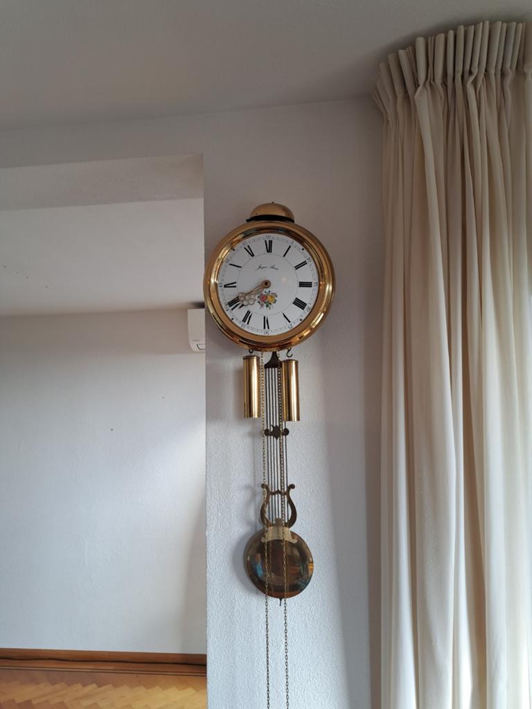 Antieke messing wandklok met Slinger, Antiek en Kunst, Antiek | Klokken, Ophalen
