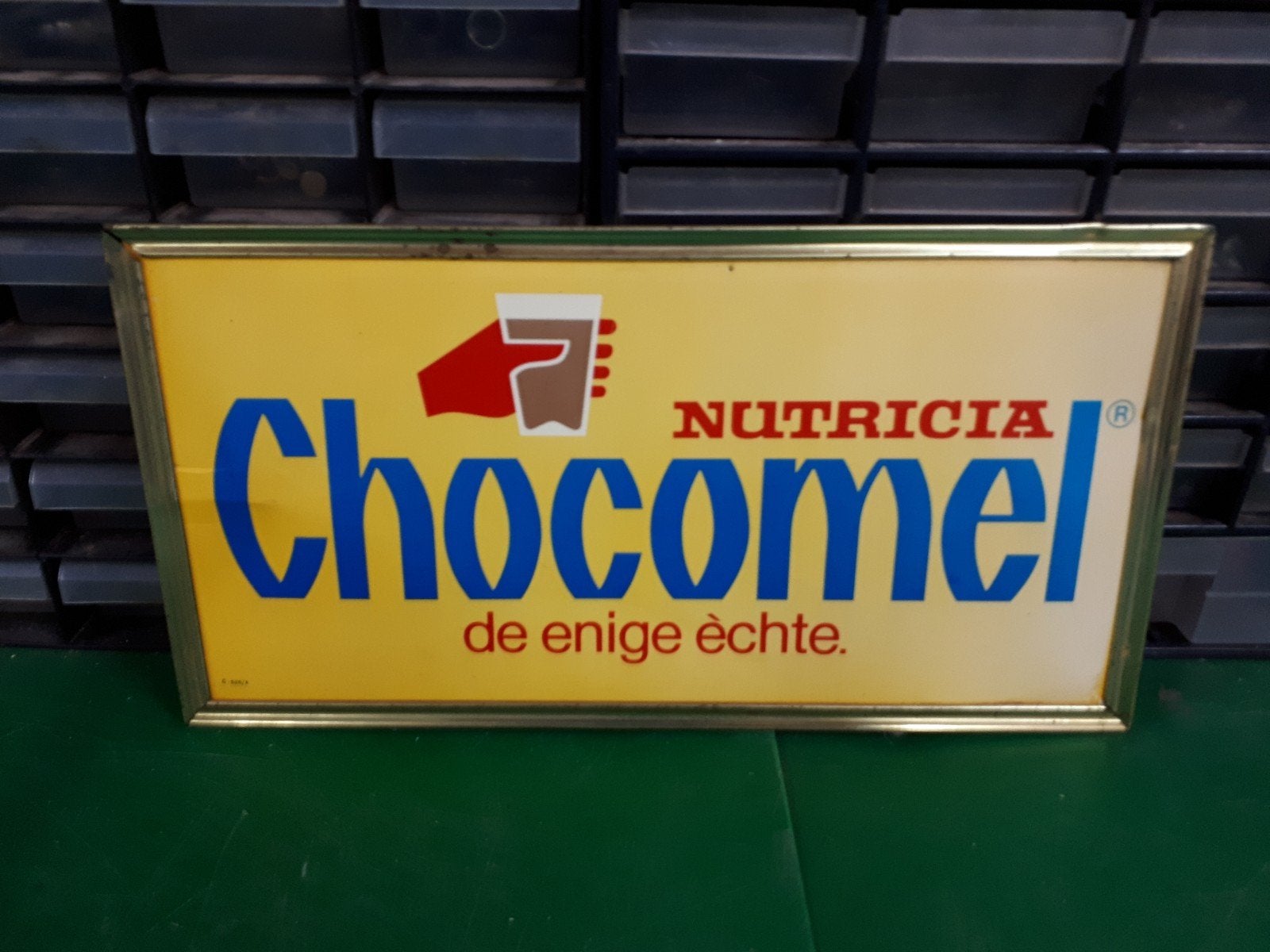 Oude reclame chocomel karton reclamebord ( geen emaille !! ), Verzamelen, Merken en Reclamevoorwerpen, Ophalen, Gebruikt, Reclamebord