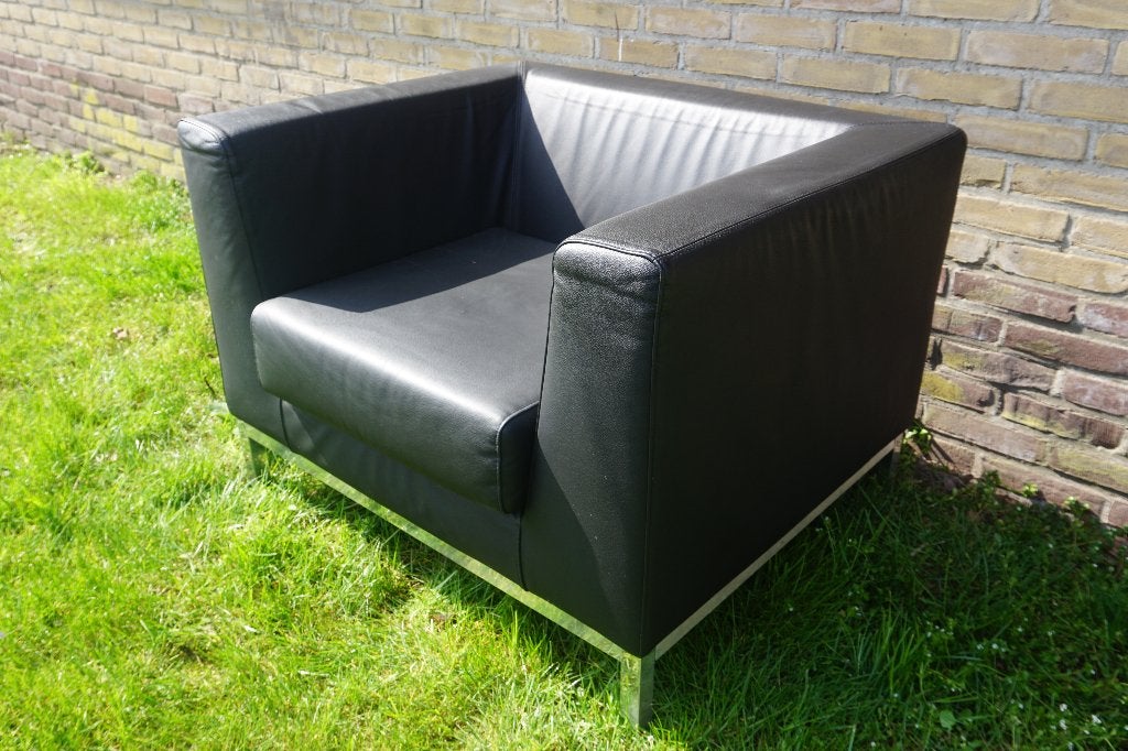 Luxy leren fauteuil stoel relaxstoel, Ophalen, Gebruikt, 75 tot 100 cm, Leer