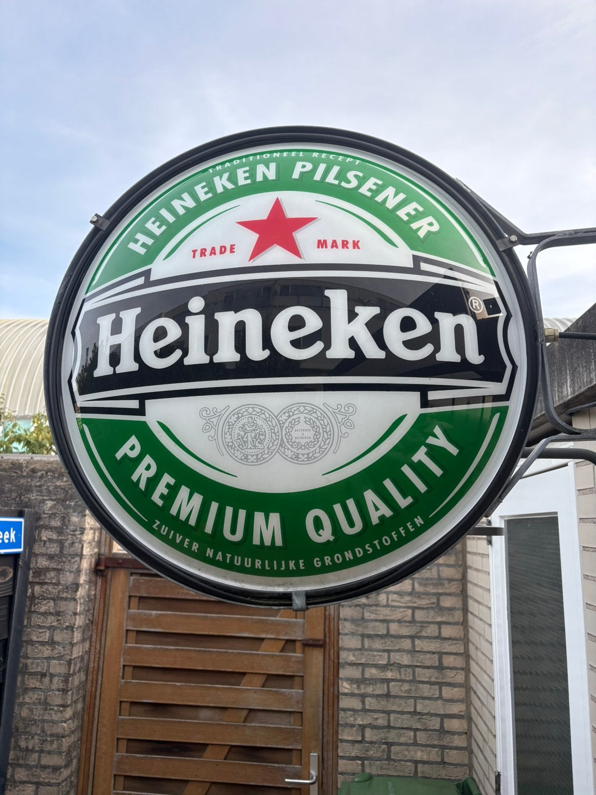 Heineken gevellamp 80cm doorsnee, Verzamelen, Ophalen, Zo goed als nieuw, Overige typen, Heineken