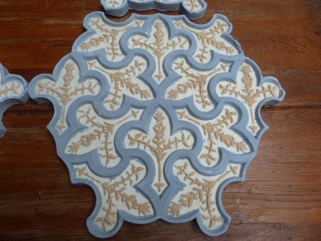 4 grote gipsen ornamenten., Ophalen of Verzenden