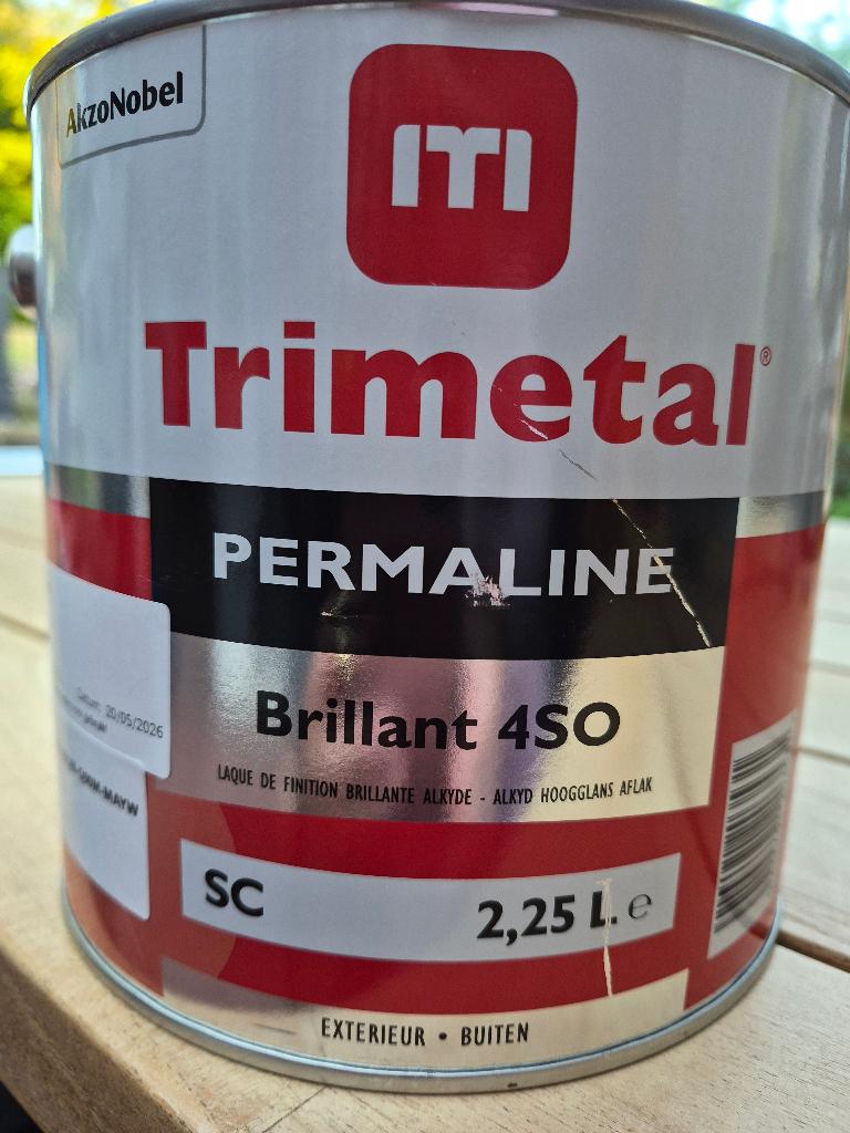 Trimetal Permaline verf  antraciet, Doe-het-zelf en Verbouw, Verf, Beits en Lak, Ophalen, Nieuw, Verf, Grijs