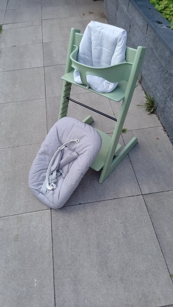 Stokke Tripp Trapp kinderstoel, met newbornset en babyset, Ophalen, Gebruikt, Meegroeistoel, Stoelverkleiner