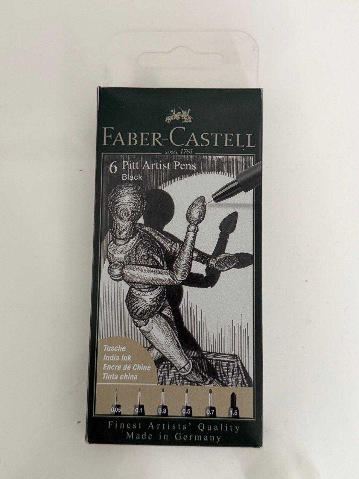Faber-Castell Pitt Artist Pens Zwart - 6 Stuks, Hobby en Vrije tijd, Ophalen of Verzenden, Nieuw, Potlood of Stift