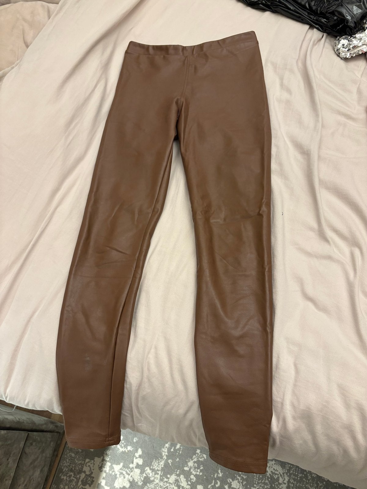 Bruine leren legging van Vs.miss - Maat S, Kleding | Dames, Legging, Maat 36/38 (S), Bruin, Verzenden