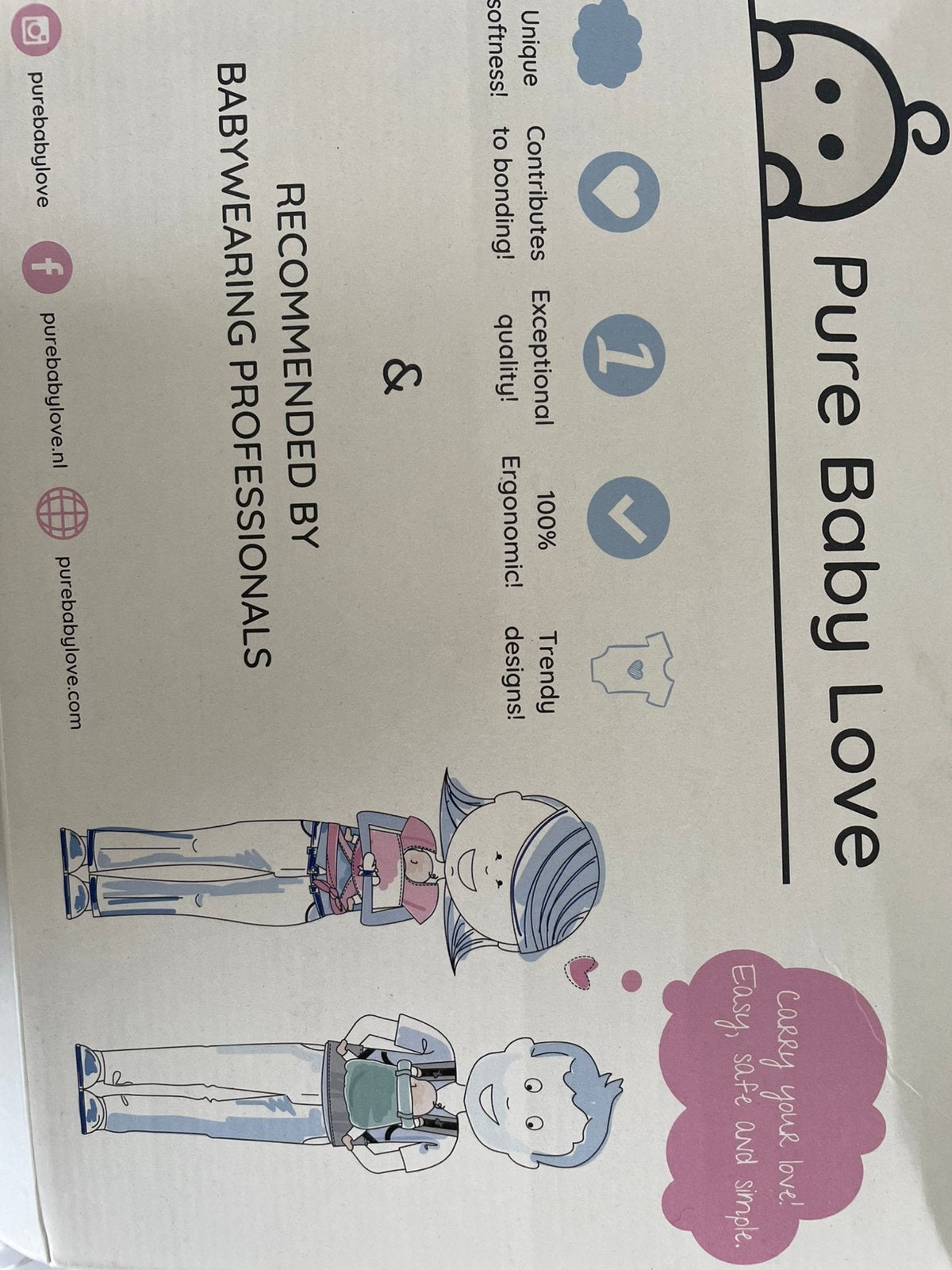 Draagzak pure baby love, Ophalen, Nieuw, Overige typen