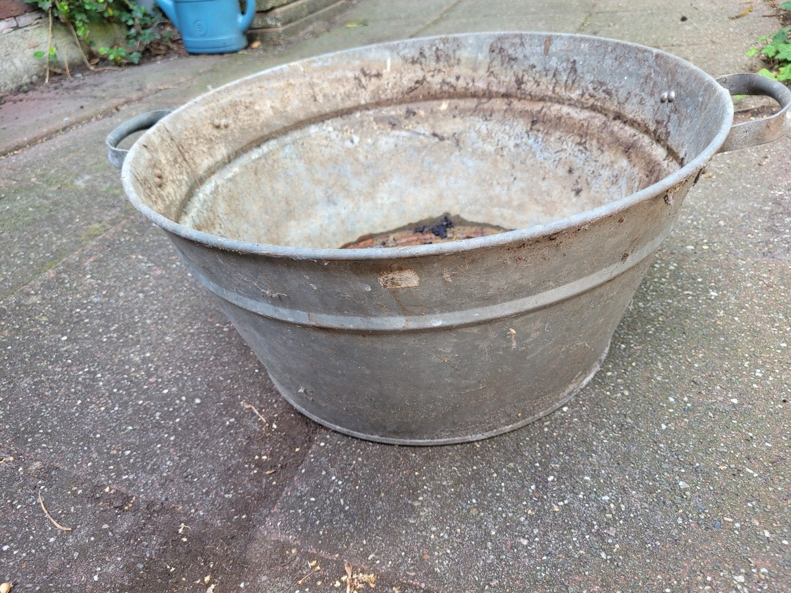 Grote vintage zinken teil / bak - Decoratief zink vijver, Ophalen of Verzenden