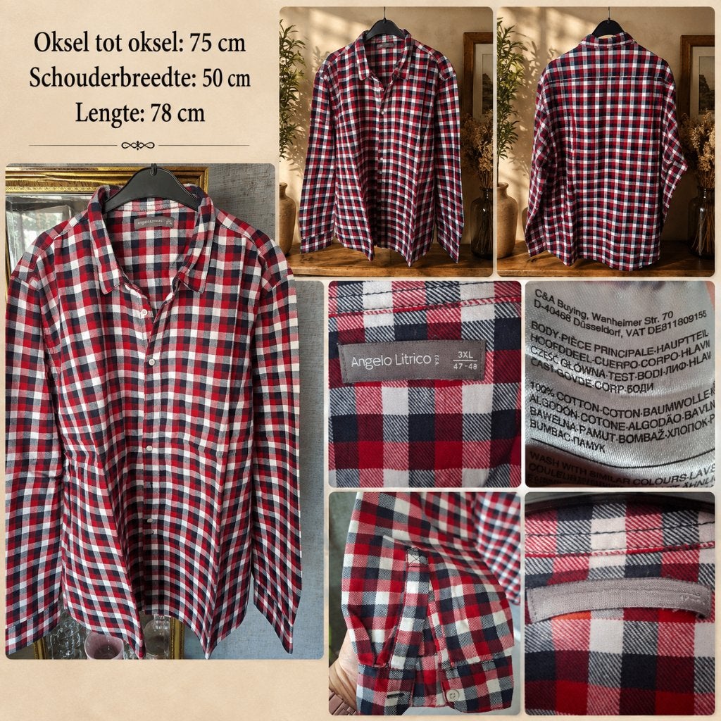 3 Herenhemden van Angelo Litrico - Maat 3XL, Blauw, Angelo Litrico, Ophalen of Verzenden, Zo goed als nieuw