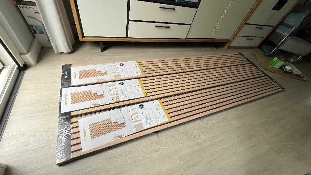 Maestro Latt lattenwand - Pepper Oak, Ophalen, Nieuw, Hout, 20 tot 50 mm