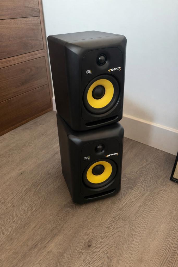 KRK Rokit 6 G3 Studio Monitoren (set van 2), Zo goed als nieuw, 60 tot 120 watt, Front, Rear of Stereo speakers, Ophalen
