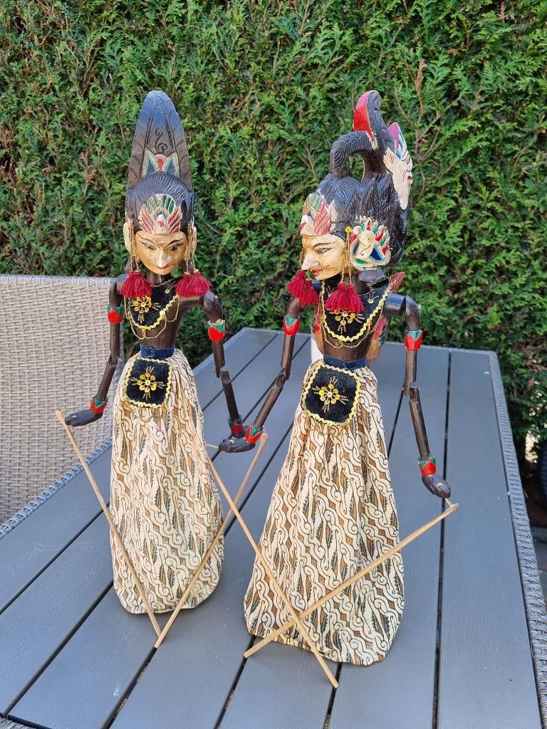 Oude Wajangpoppen te koop als set, Ophalen of Verzenden, Gebruikt