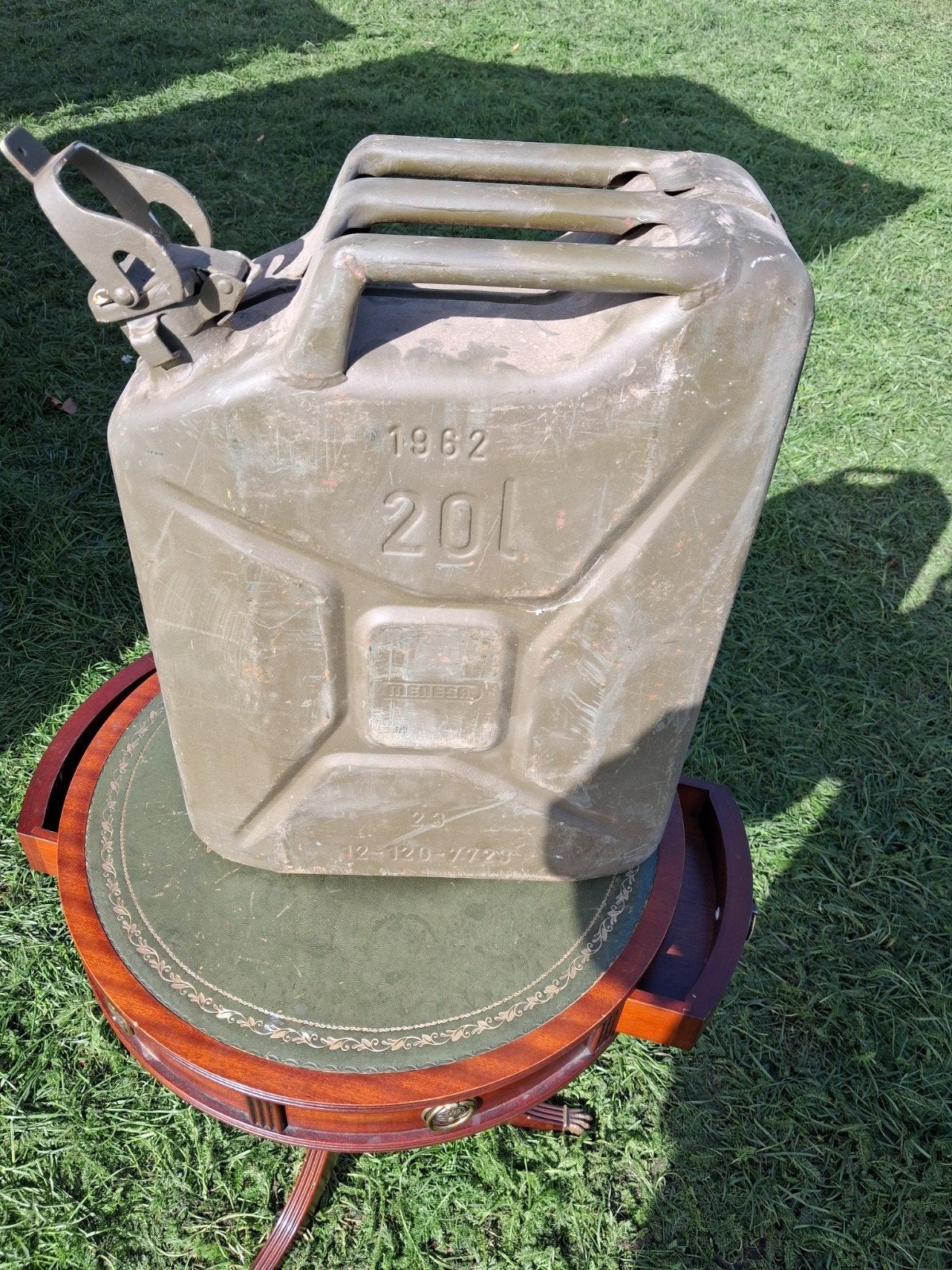 Jerrycan 20L uit 1962 - Vintage Legergroen, Ophalen of Verzenden, Gebruikt