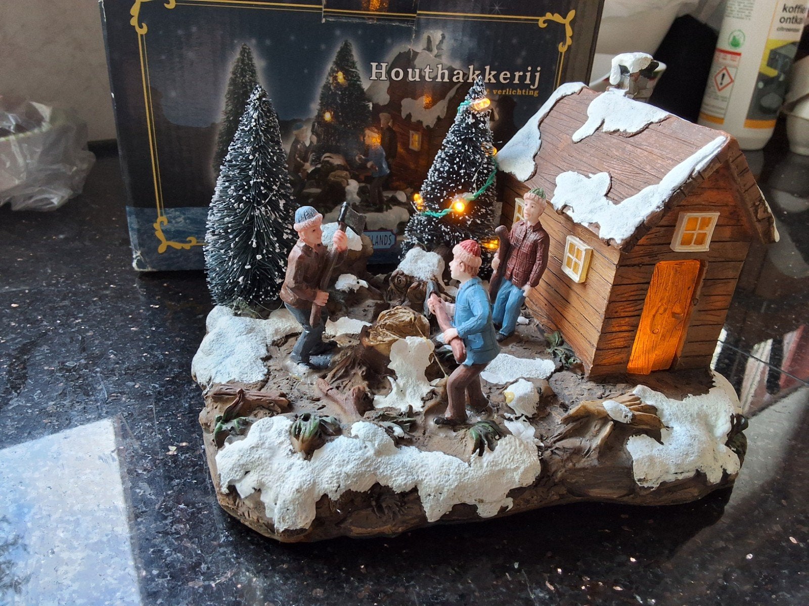 Typisch Hollands kerstdorp Houthakkerij kersthuisje, Ophalen of Verzenden