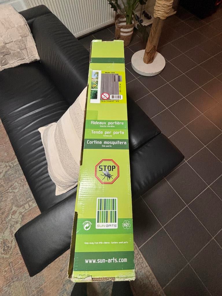 Gordijn/vliegengordijn Palermo transparant grijs 100x232cm, Doe-het-zelf en Verbouw, Deuren en Horren, Ophalen, Zo goed als nieuw