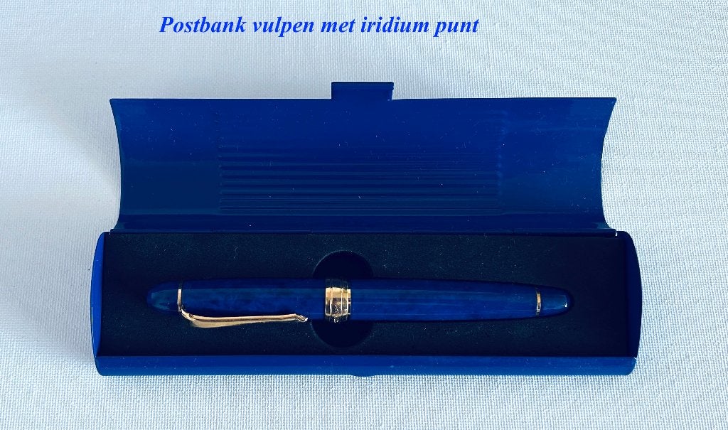Vintage Postbank vulpen met iridium punt in cassette, Zo goed als nieuw, Met doosje, Vulpen, Ophalen
