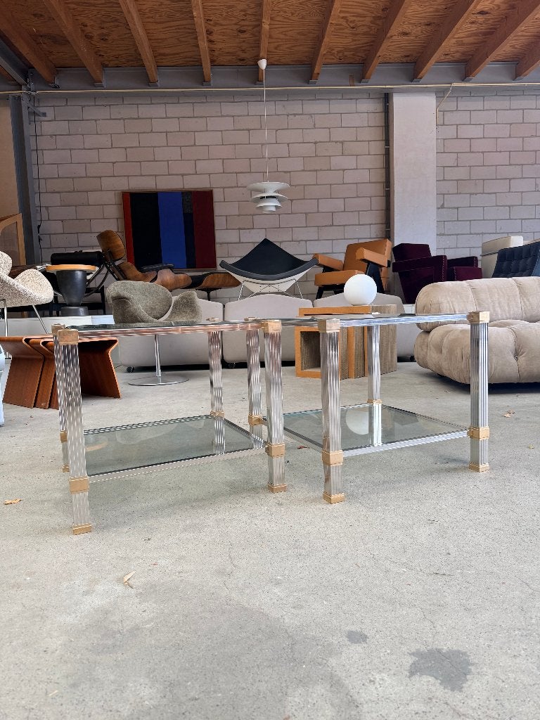 Vintage Pierre Andel Paris salontafel (voorraad: 2), Ophalen, Gebruikt, 50 tot 100 cm, Vierkant