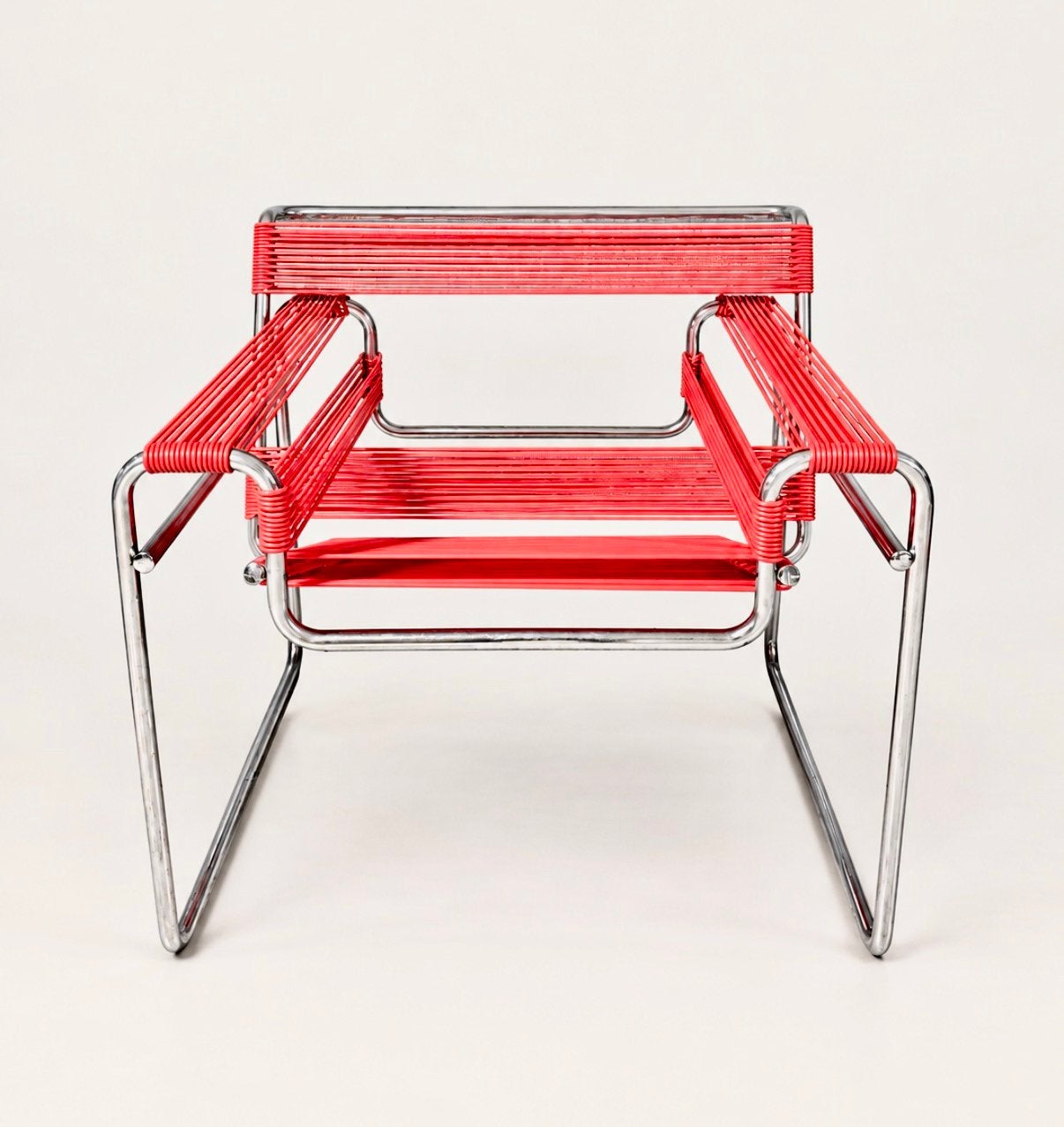 Vintage Wassily Chair — Red Spaghetti Cord, Italy, Ophalen, Minder dan 50 cm, Gebruikt, -
