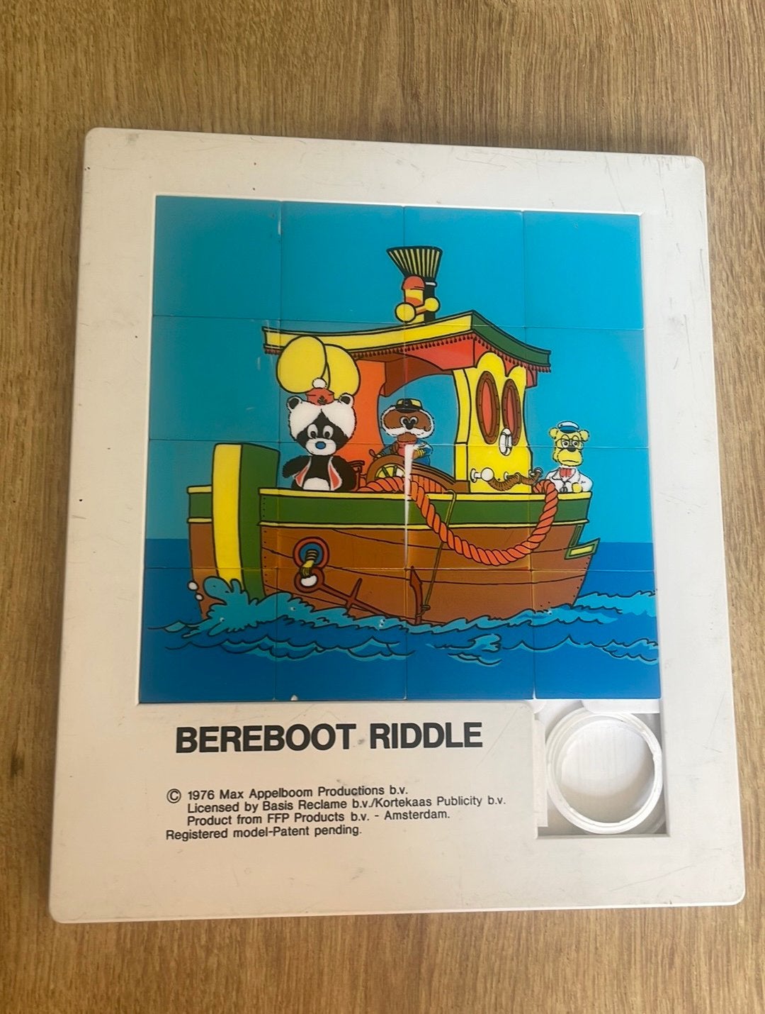 Bereboot riddle puzzel vintage 1976 schuifpuzzel Berenboot, Ophalen of Verzenden, Meer dan 50 stukjes, Zo goed als nieuw