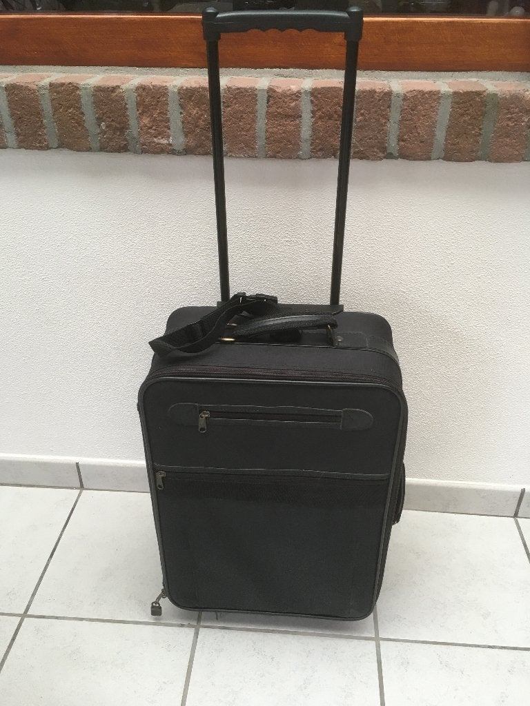 Trolley / reiskoffer, zwart !!!, Wieltjes, 50 tot 60 cm, Hard kunststof, Ophalen of Verzenden