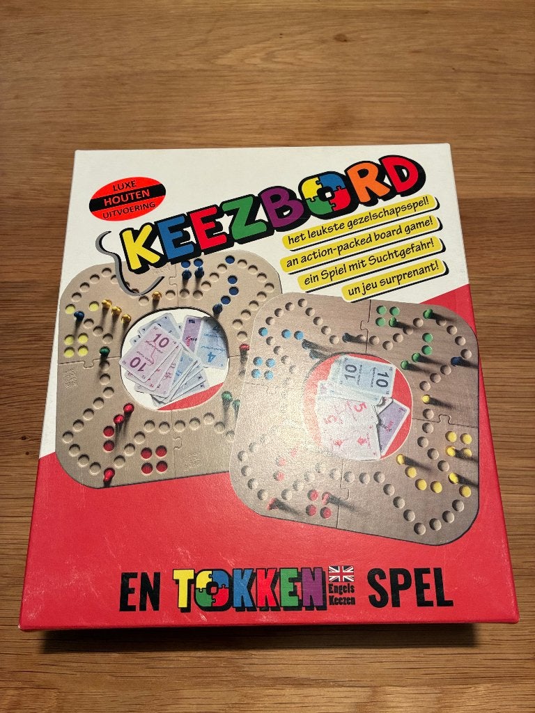 Keezbord hout 4 spelers + tokken, Een of twee spelers, Ophalen of Verzenden, Zo goed als nieuw, Keezbord