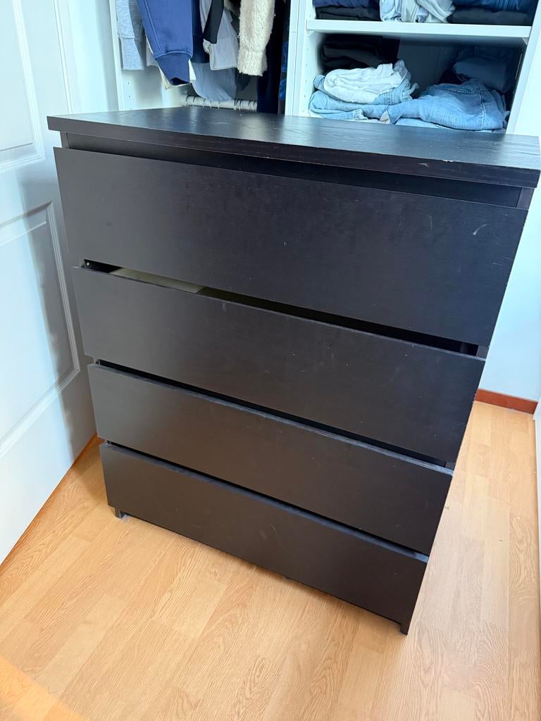 IKEA Malm ladekast met 4 lades - Gebruikt, Ophalen, Gebruikt, 50 tot 100 cm, 3 of 4 laden