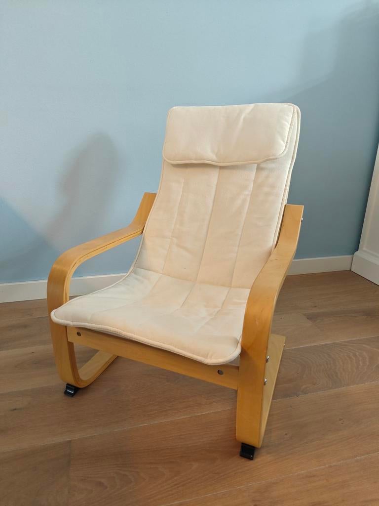 IKEA Poäng kinderfauteuil, Ophalen, Gebruikt, Modern, Scandinavisch, Wit