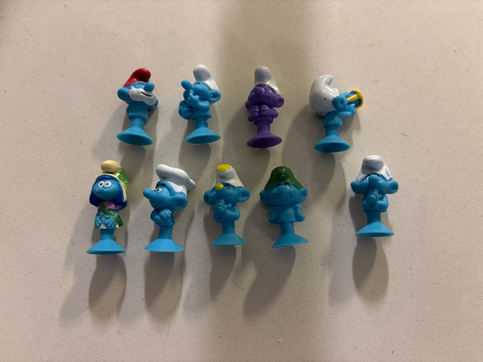 Plus Smurfen figuren 9 verschillende Smurfen set zuignap!, Ophalen of Verzenden, Zo goed als nieuw, Verschillende Smurfen, Poppetje, Figuurtje of Knuffel