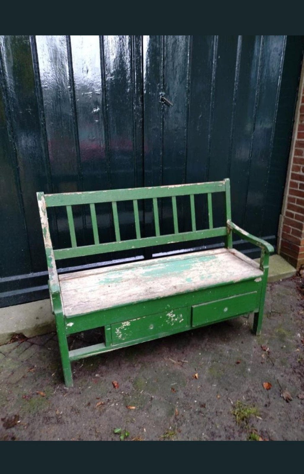Frans klepbankje, Tuin en Terras, Ophalen, Gebruikt, Hout