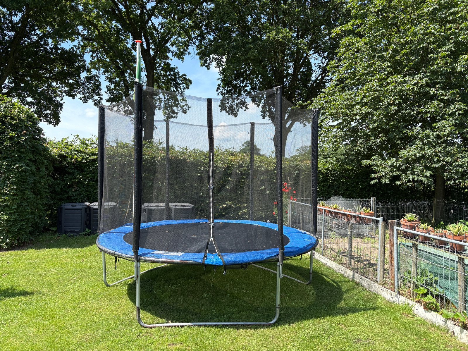 Trampoline 3 meter met net en afdekzeil, Ophalen of Verzenden, Gebruikt