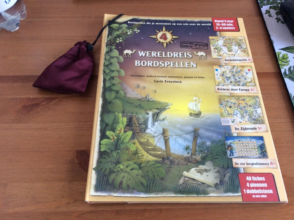 Wereldreis Bordspellen. Uitvouwbaar spelbord 4 spellen nieuw, Ophalen of Verzenden, Nieuw