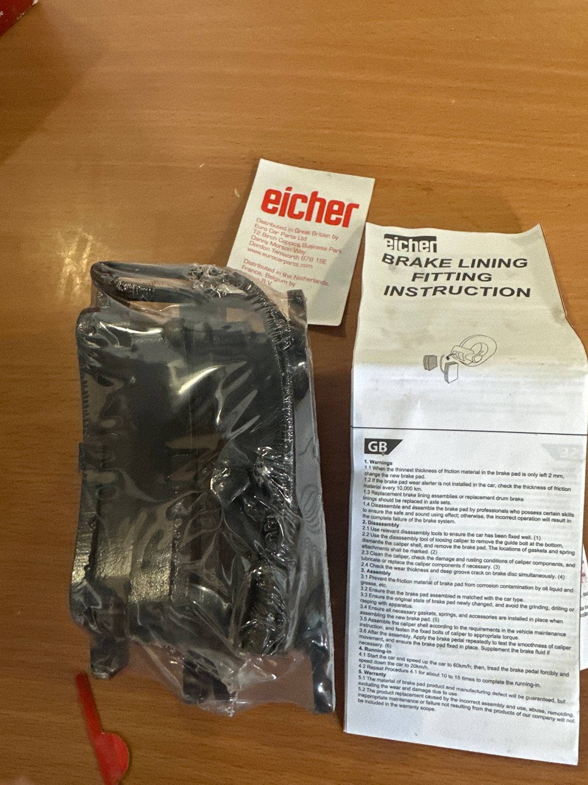Eicher Remblokken - Nieuw in verpakking, Nieuw, Ophalen of Verzenden, Nvt, Nvt