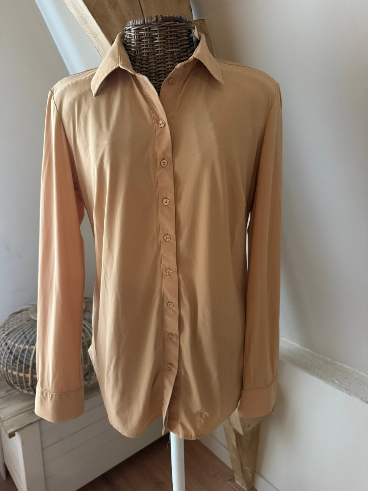 Studio Anneloes blouse, maat L, Camel, travel stof, Studio Anneloes, Maat 42/44 (L), Ophalen of Verzenden, Zo goed als nieuw