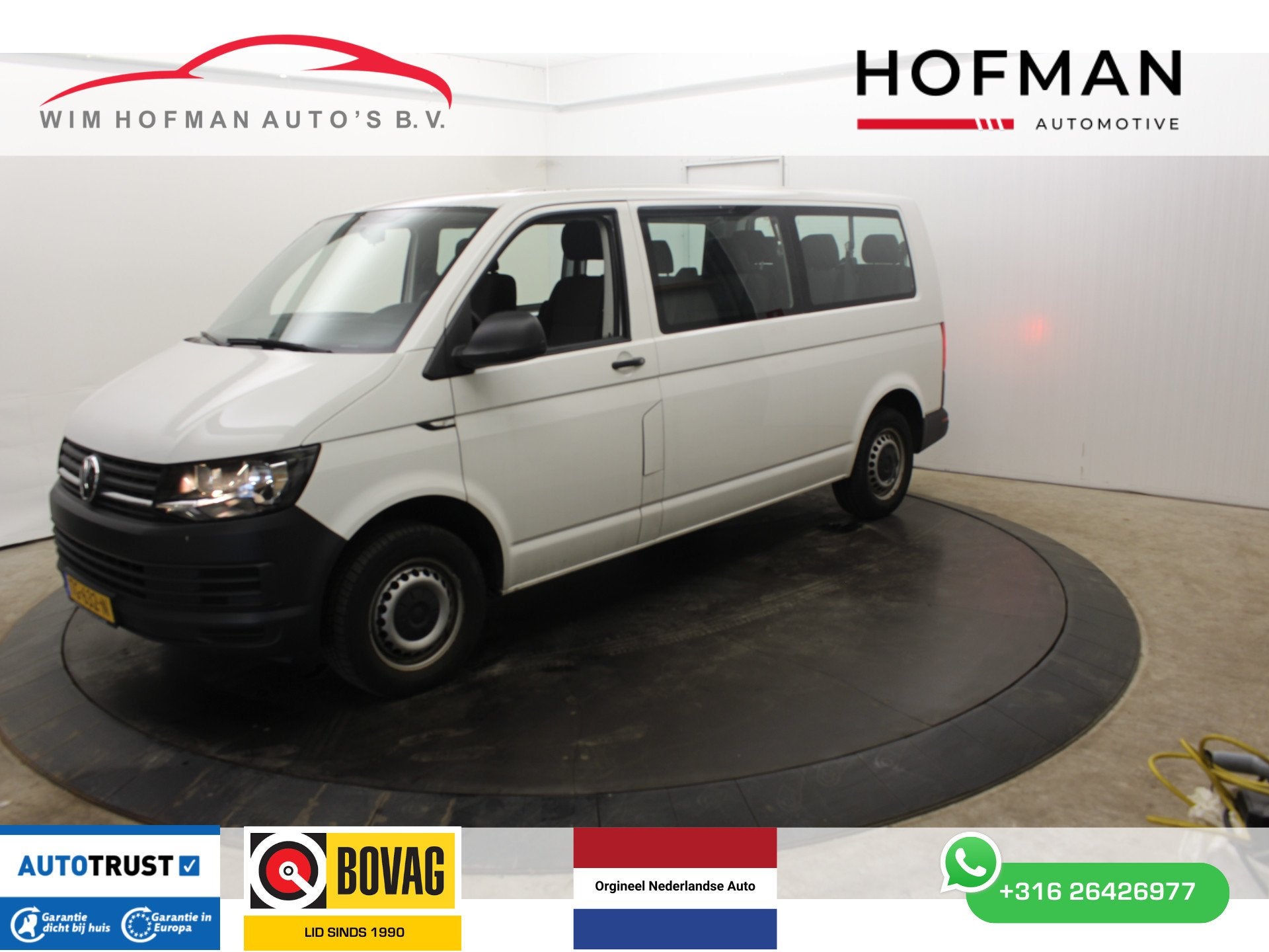 Volkswagen Transporter Kombi 2.0 TDI L2H1 BPM vrij 2+2+2+3 O, Auto's, Voorwielaandrijving, Gebruikt, 1794 kg, Wit