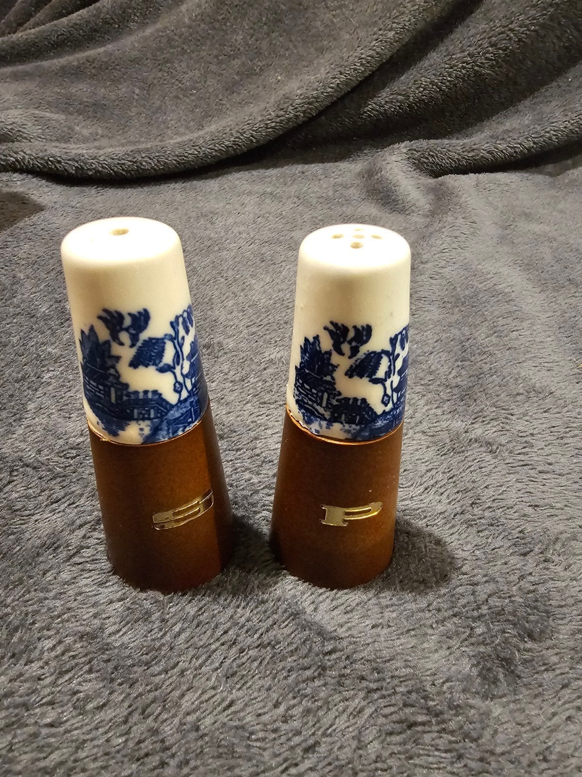 vintage blue willow peper/zout strooier, Huis en Inrichting, Ophalen of Verzenden