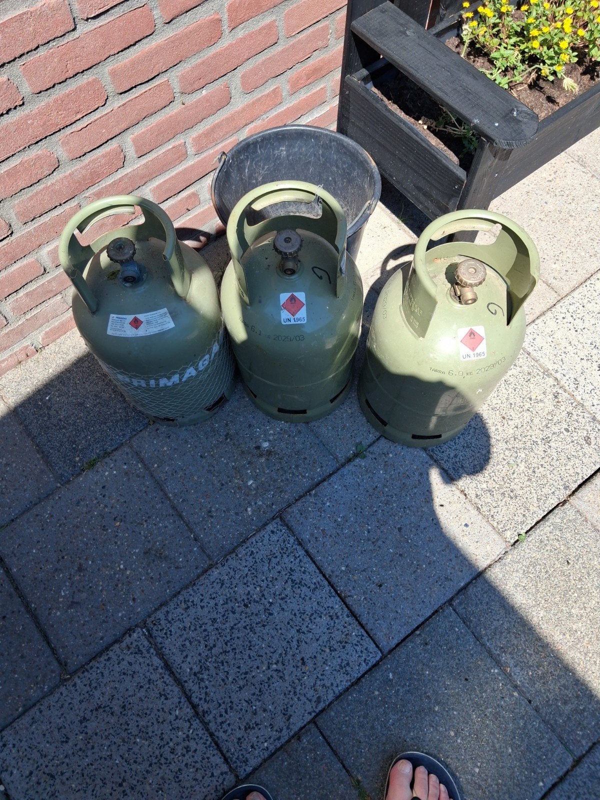 3 Primagaz gasflessen (leeg), Ophalen of Verzenden, Gebruikt
