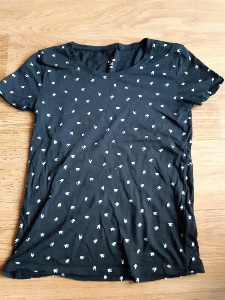 C&A Basics zwart T shirt met vogels maat XS, Kinderen en Baby's, Kinderkleding | Maat 164, C&A, Meisje, Ophalen of Verzenden, Zo goed als nieuw