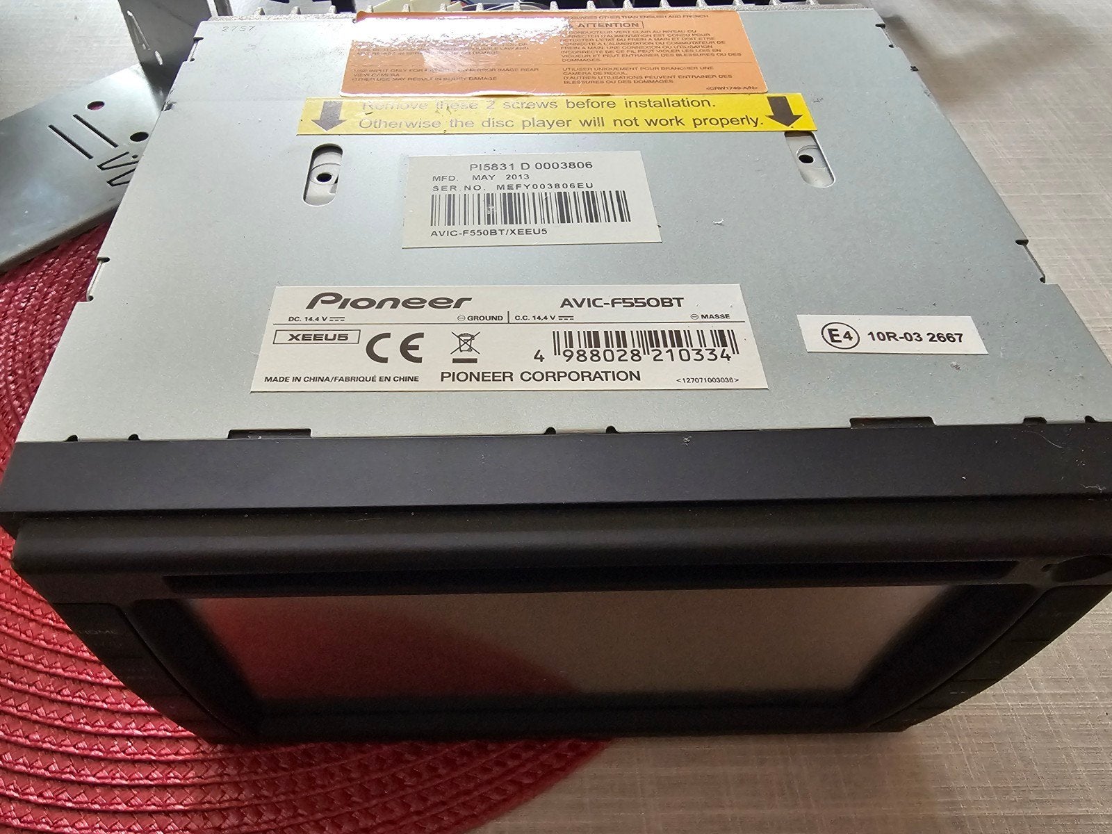 Pioneer AVIC-F550BT Navigatiesysteem met Kia Picanto frame, Auto diversen, Ophalen of Verzenden, Gebruikt