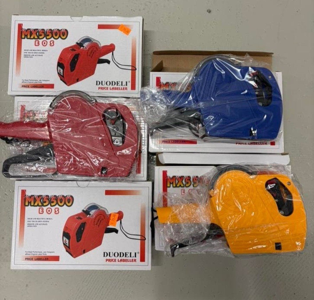 Prijs label tang rood, blauw en geel nieuw/Prijsrol stickers, Ophalen of Verzenden, Nieuw