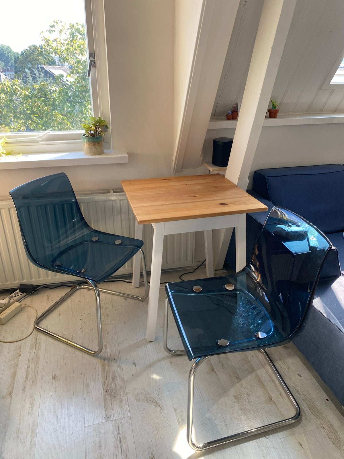 IKEA PINNTORP eettafel met 2 TOBIAS stoelen, Ophalen, 100 tot 150 cm, Vierkant, Tot twee personen