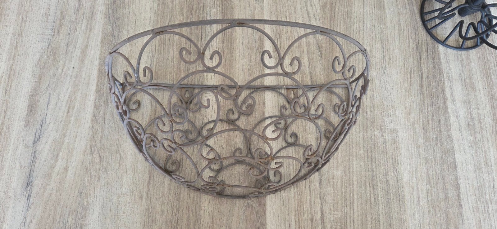 Kleine brocante ijzeren planten mand, Tuin en Terras, Bloembakken en Plantenbakken, Ophalen, Gebruikt, Minder dan 30 cm, Rond