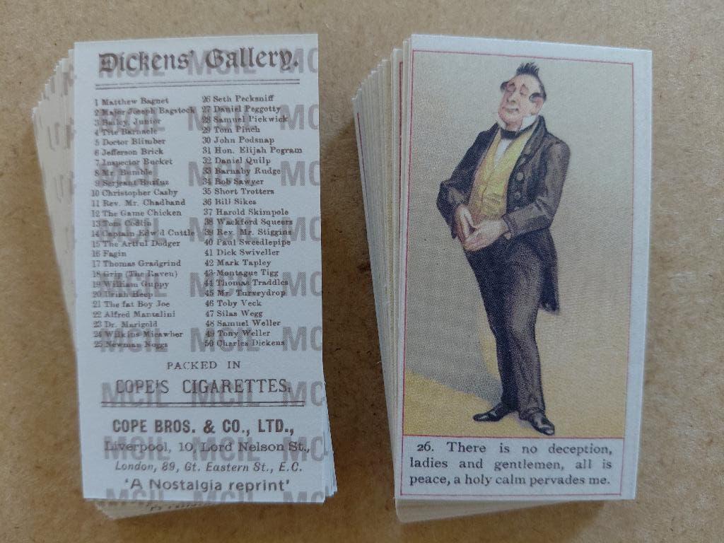 Dickens Gallery complete set 50 cigarette cards REPRO, Verzamelen, Ophalen, Zo goed als nieuw