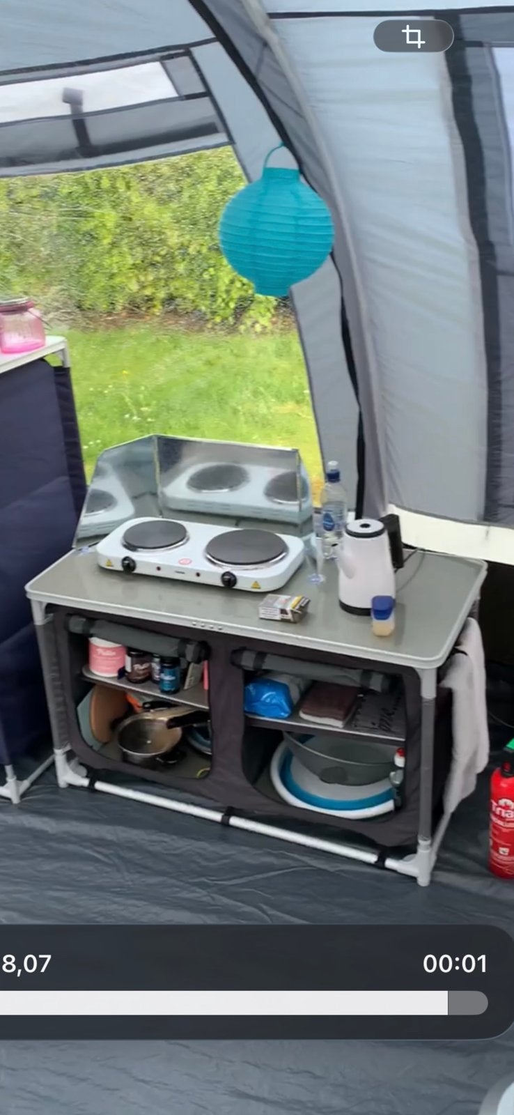 Camping 2-pits kookplaat en afscherming, Caravans en Kamperen, Ophalen