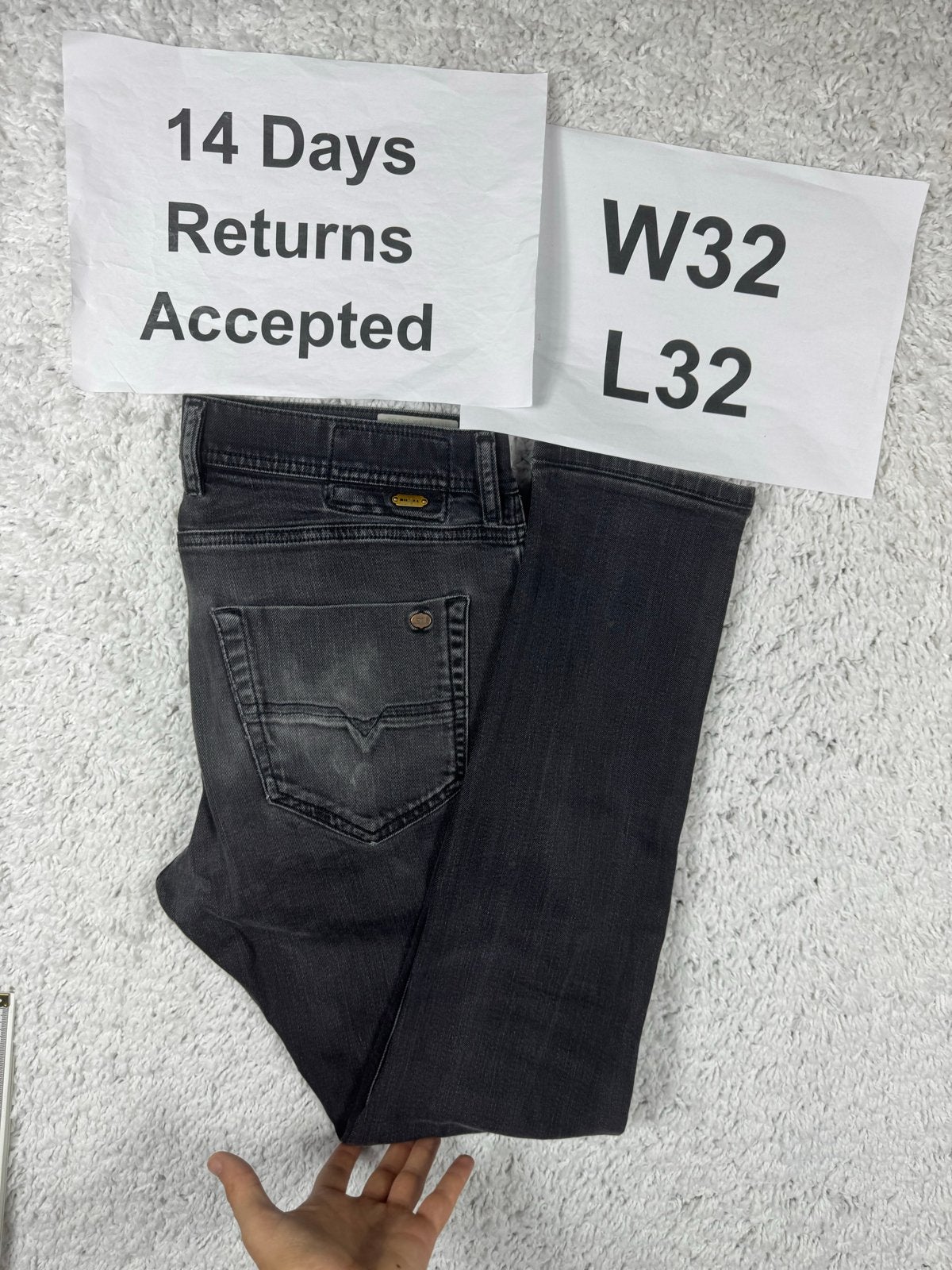 Diesel Tepphar Stretch Jeans Slim Carrot W32 L32 Zwart 3408, G, G, Zwart, Ophalen of Verzenden